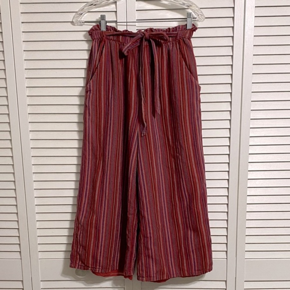 American Eagle Red Stripe Flowly Pants